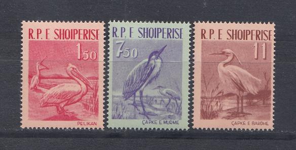 Албания 1961 год.Mich 630- 632. Фауна.  Птицы. 