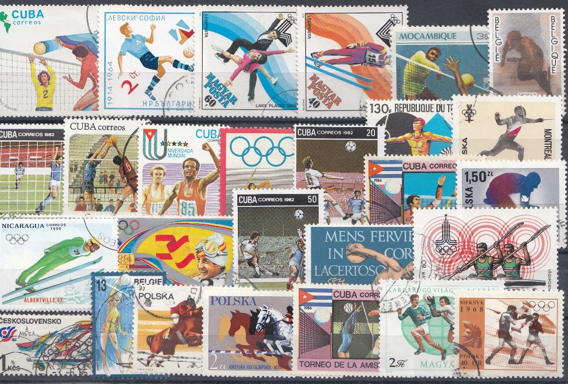 Набор № 2.Спорт. Гашённые  художественные почтовые марки  зарубежных стран. 