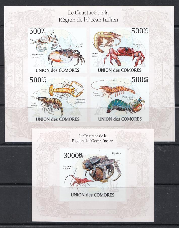 Крабы и раки. Союз Коморских Островов 2010 год.