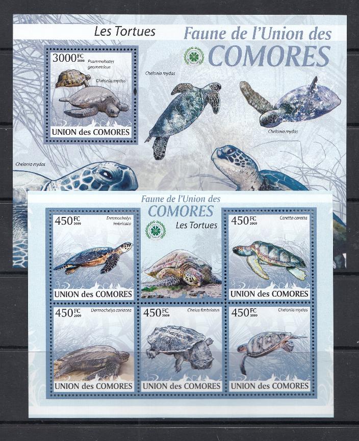 Морские черепахи. Союз Коморских Островов 2009 год.