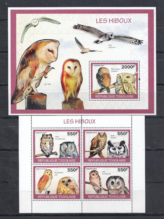 Птицы. Республика Того 2010 год. Совы.