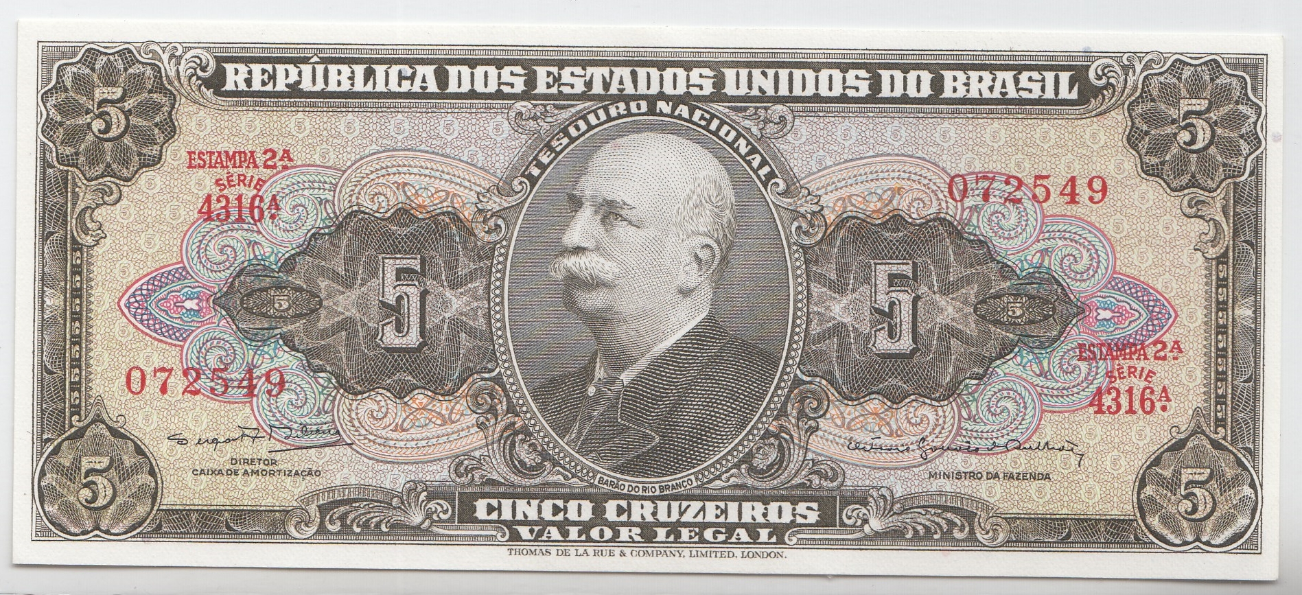 5 крузейро 1964 год. Бразилия. 