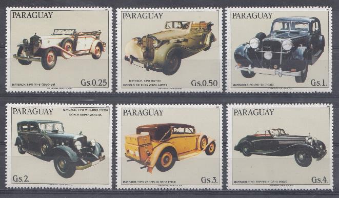 Автомобили. Парагвай 1986 год . Ретро авто.