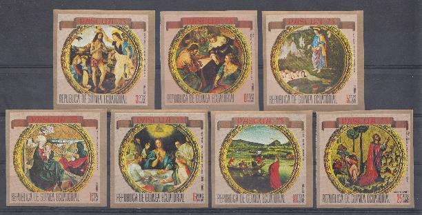 Живопись . Экватариальная Гвинея 1973 год. Библейские сюжеты.