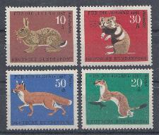 Фауна. ФРГ 1967 год. Заяц. Лиса. Хомяк.