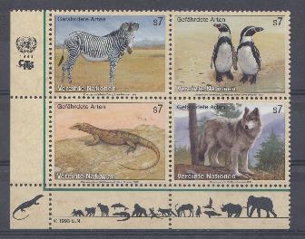 Фауна. ООН 1993 год. Краснокнижные животные.