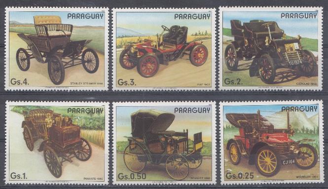 Транспорт. Парагвай 1986 год. Старинные ретро автомобили.