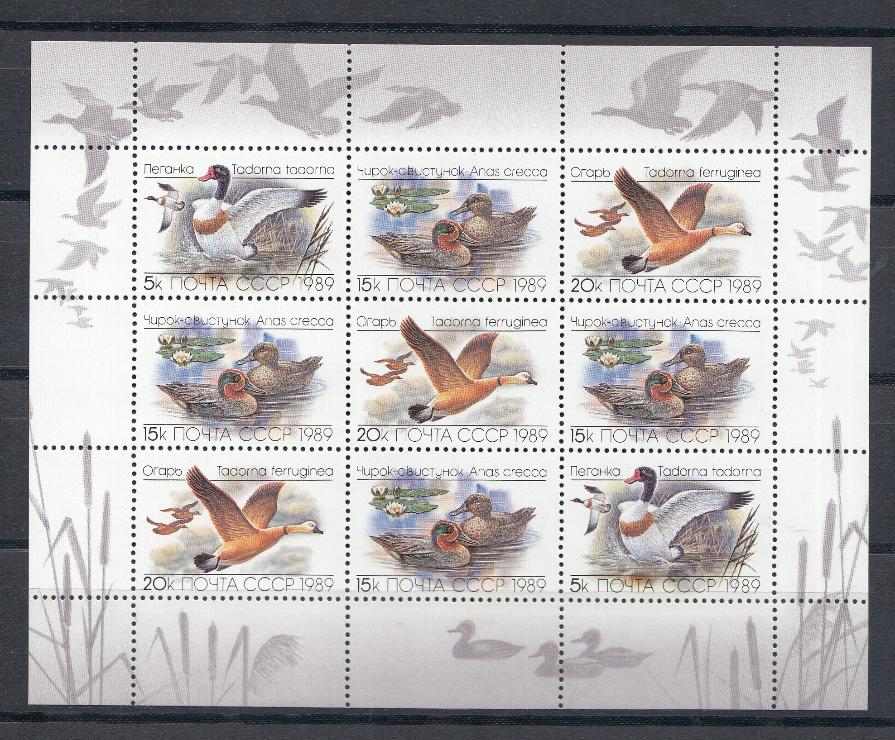М/Л (6017- 6019) СССР 1989 год. Утки.