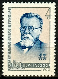 2736. СССР 1963 год. 100 лет со дня рождения М. А. Павлова (1863 - 1958)
