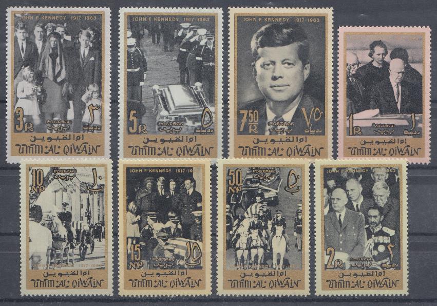Персоналии. Умм-Эль Кайвайн ОАЭ 1963 год. Памяти Президента США  Д.Ф. Кенеди (1917-1963), государственный деятель.