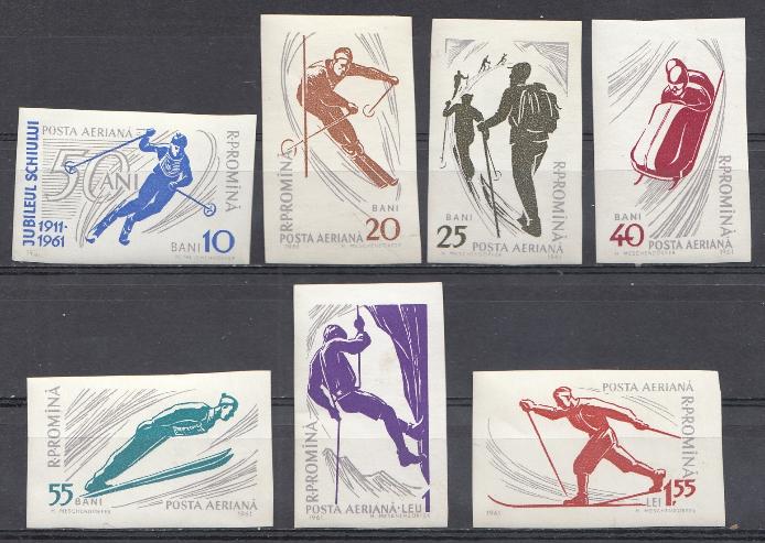 Спорт. Румыния 1961 год. Зимние виды спорта.  серия 