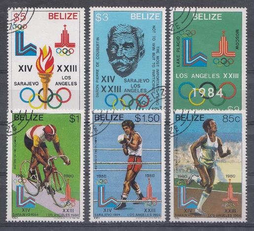 002. Спорт. Летние Олимпийские игры. Москва-80  - Лос Анджелес  -84.     Белиз 1981 год.