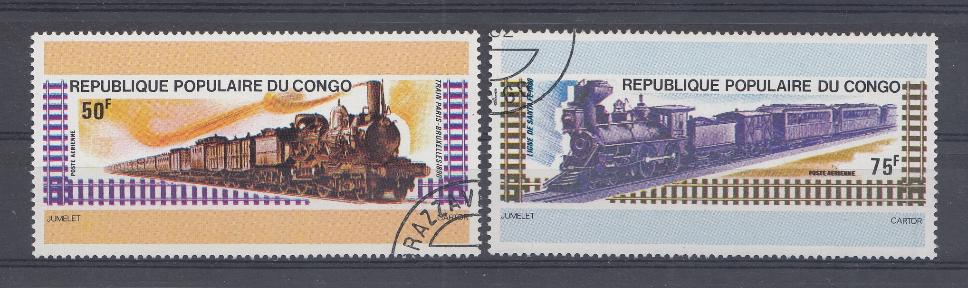 Паровозы. Республика Конго 1982 год.