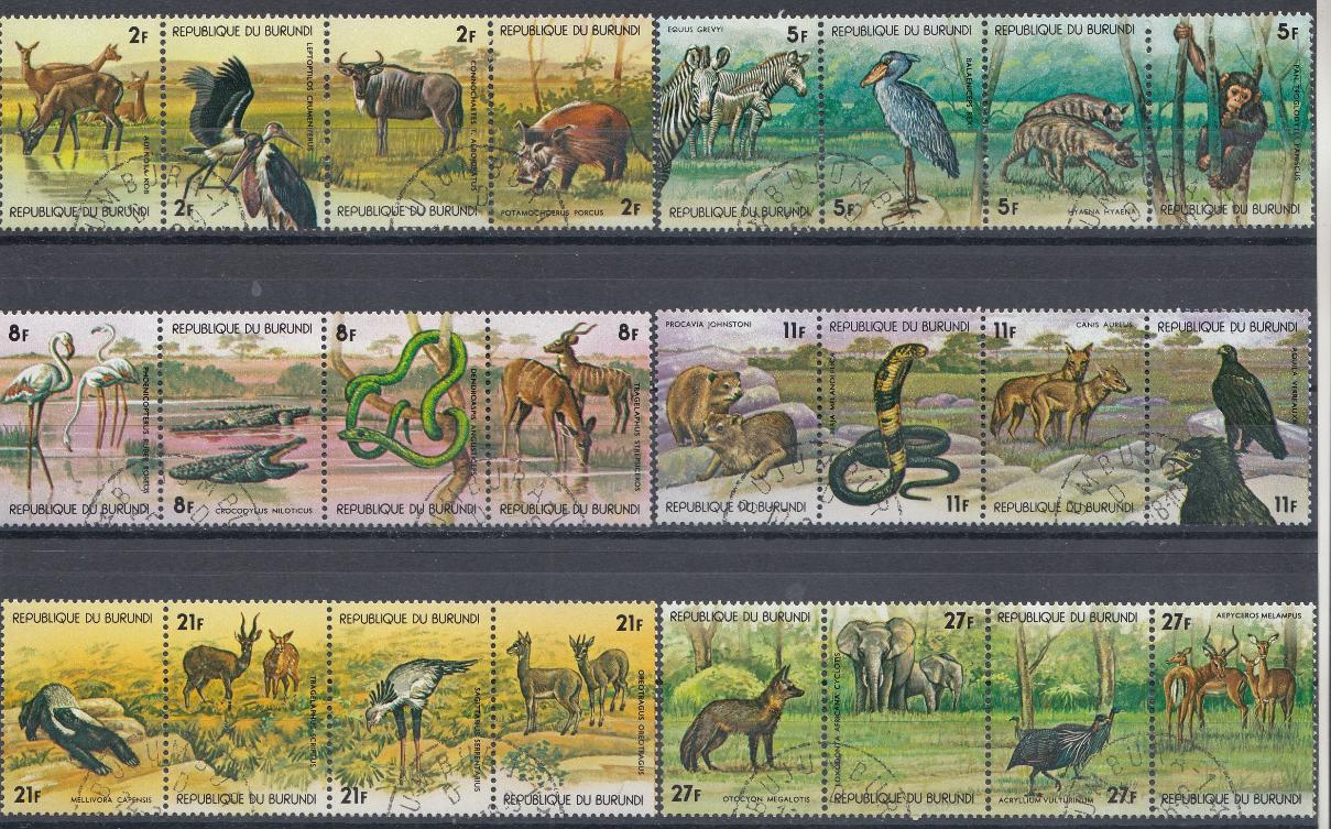 Фауна. Животный мир африканского континента. Республика Бурунди 1977 год.