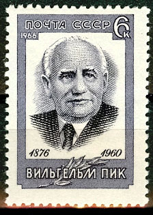 3285. СССР 1966 год. 90 лет со дня рождения Вильгельма Пика (1876 - 1960)