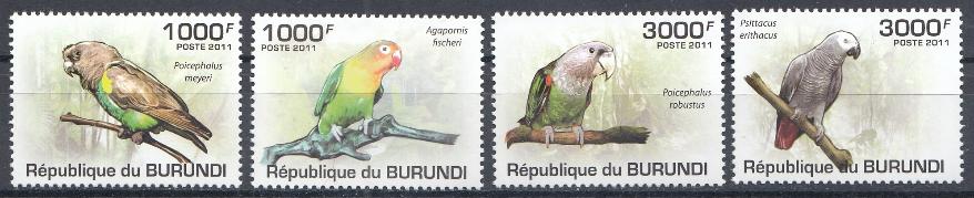 Попугаи. Республика Бурунди 2011 год.