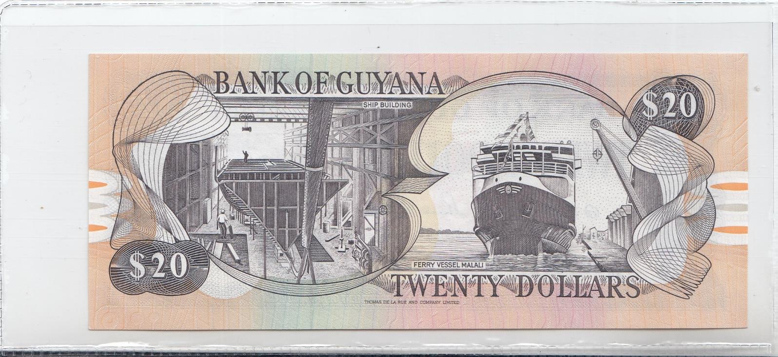 20 долларов 1996 год. Гайана.
