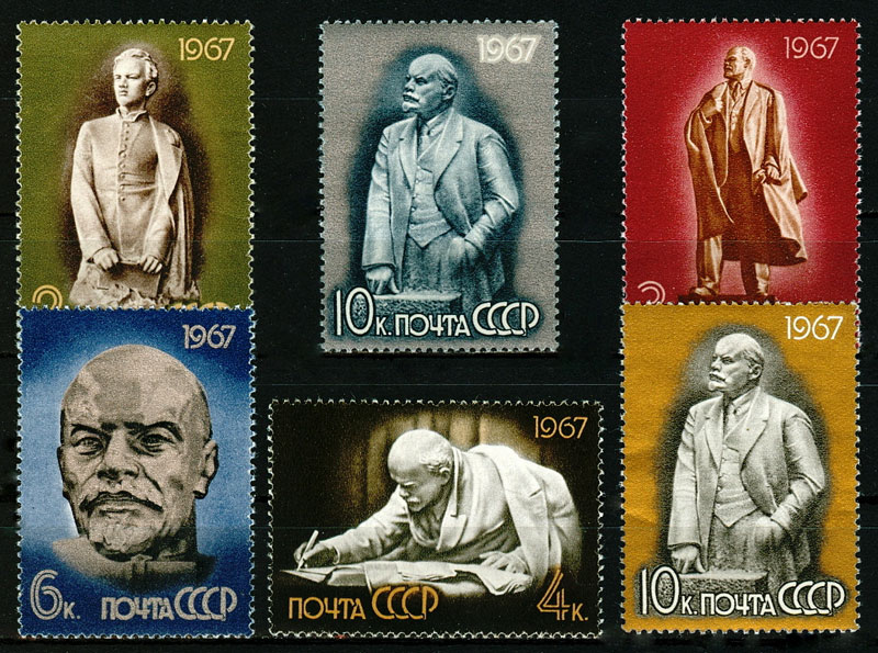 3388-3393. СССР 1967 год. В. И. Ленин в произведениях советской скульптуры