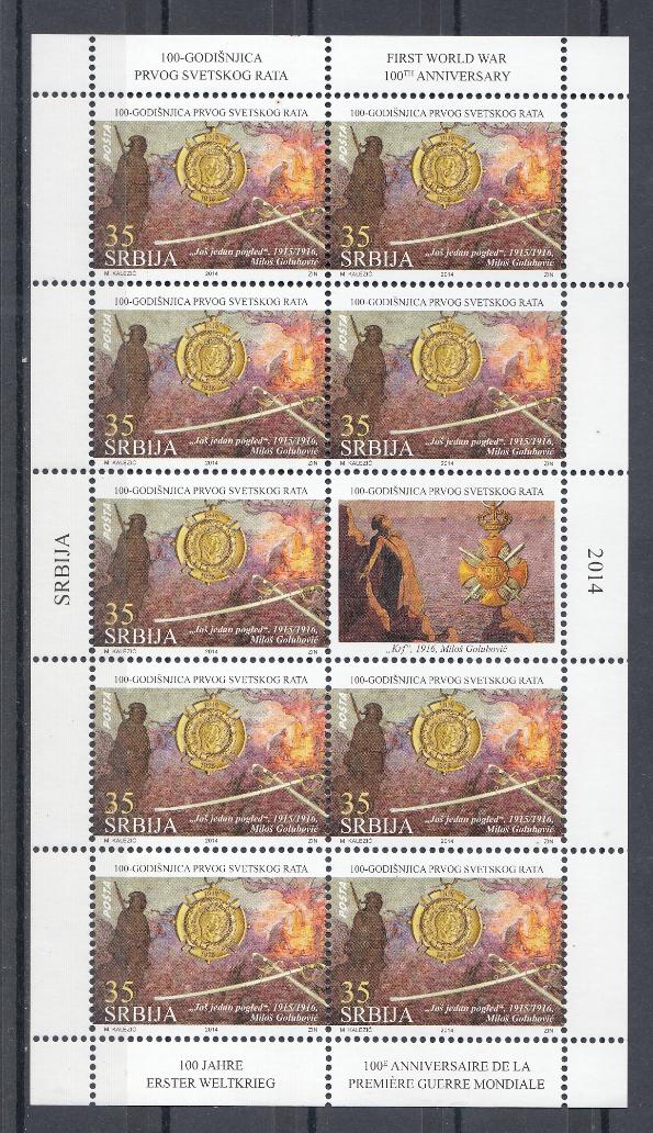 100 летие Первой мировой войны. Сербия 2014 год. 