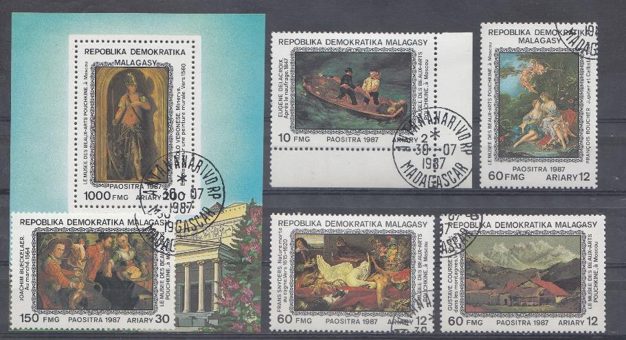 Живопись. Малагасийская республика 1987 год. Зарубежная живопись в музее им. Пушкина в Москве. .