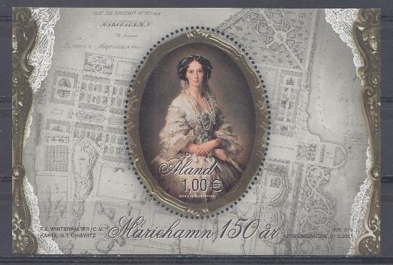 Совместный выпуск Р.Ф. -Финляндия. Аландские острова 2011 год. 150 лет г. Мариехамну. Портрет императрицы Марии Александровны.