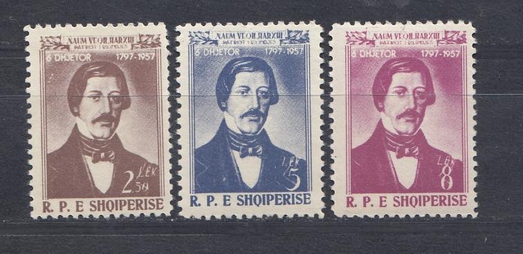 557-559  Албания 1958 год. Наум Векилхаркши (1797- 1957), писатель.