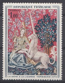 Искусство. Гобелен. Единорог. Франция 1964 год.