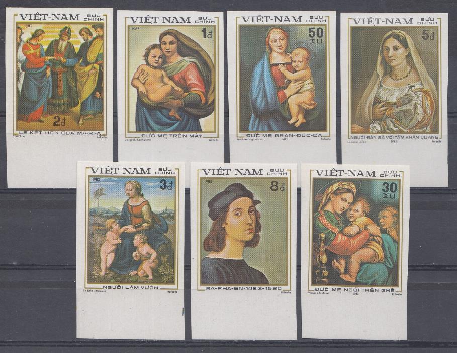 Живопись. Вьетнам 1983 год. Рафаэль (1483-1520). Мадонна с младенцем.