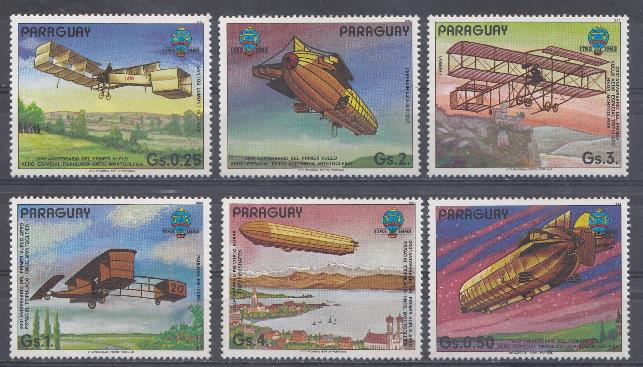Авиация. Парагвай 1983 год. Первые самолёты и дирижабли.