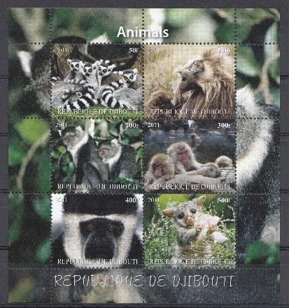 Фауна. Республика Джибути 2011 год. Обезьяны.