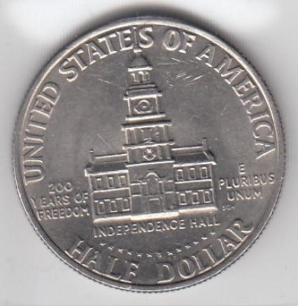 Half  Dollar США 1976 год. 50 центов. 200 лет США. Е.