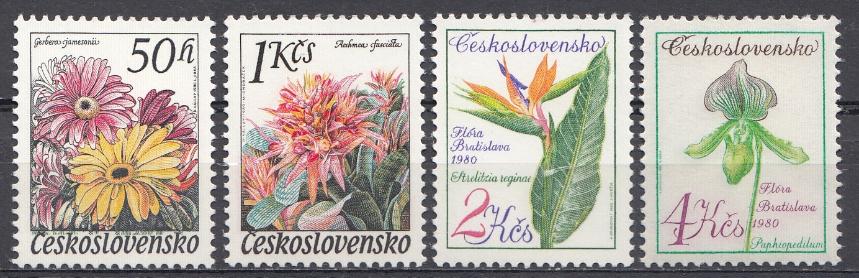 Флора. Цветы.  Чехословакия 1980 год.