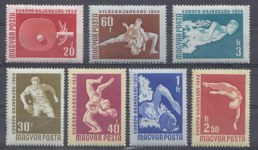 Спорт. 1958 год Венгрия. Борьба.Теннис. Плавание. 