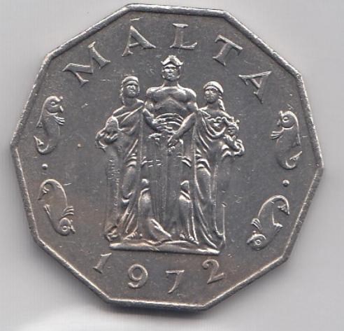 50 ctnts 1972 год. Мальта. Мальтийский рыцарь.