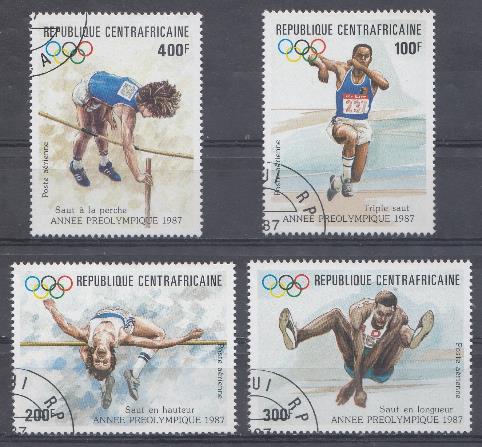 004. Спорт. ЦАР. Центрально Африканская Республика 1987. К ОИ в Сеуле-88. КНДР. Лёгкая атлетика.