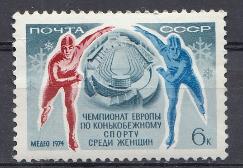 4256. СССР 1974 год. Чемпионат Европы по конькобежному спорту среди женщин (г. Алма- Ата)