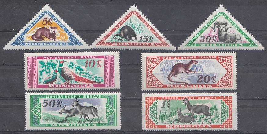 Фауна. Монголия 1959 год. Лесные и степные животные.