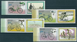 1286-1289  Россия 2008 год. Памятники науки и техники. Велосипеды. С купонами