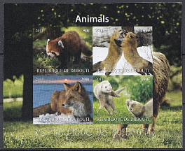 Фауна. Республика Джибути 2011 год. Блок Б/З.  Лиса.