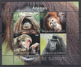 Фауна. Обезьяны. Республика Джибути 2011 год.