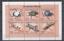 Насекомые. Республика Нигер 2000 год. Жуки и саранча.