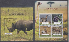 Фауна. Республика Тоголайз. Зебра, носорог.