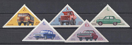 3927- 3931 СССР 1971 год. Советское автомобилестроение. Газ-66. БелАЗ- 540. Москвич-412. ЗАЗ- 968 "Запорожец". ГАЗ-24 "Волга". 