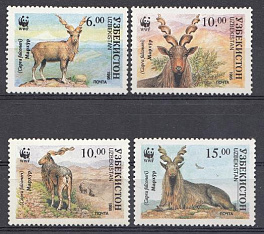 Фауна. Винторогий козёл. Узбекистан 1995 год. 