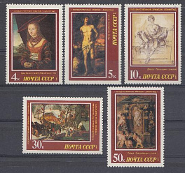 5769- 5773 СССР 1987 год. Шедевры Государственного  Эрмитажа. Европейская живопись. 