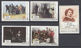 3701- 3705 СССР 1969 год. 125 лет со дня рождения художника И.Е. Репина (1844-1930).