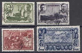 636- 639 СССР 1940 год. Полярный дрейф ледокольного парохода "Георгий Седов"