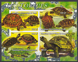 Рептилии. Республика Конго 2004 год. Черепахи.