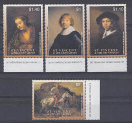 Живопись. Сент- Винсент и Гренадины. Рембрандт.(1606- 1669). Художник.