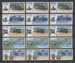 Морская фауна. Израиль 2016 год. Надпечатка. Черепахи,дельфины.